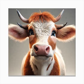 Cow With Horns Canvas Print