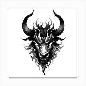 Bull Head Tattoo 2 Canvas Print