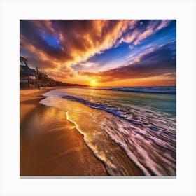 Sunset On The Beach 217 Canvas Print