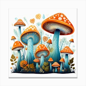 Mushrooms In The Forest 59 Canvas Print