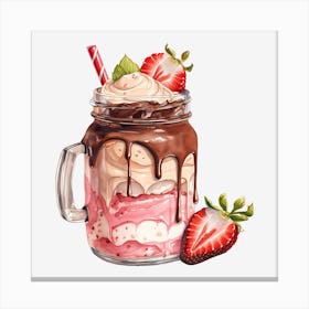 Strawberry Milkshake 2 Canvas Print