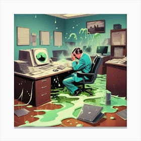 Man In An Office Canvas Print