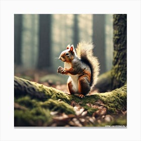 Squirrel In The Forest 250 Canvas Print