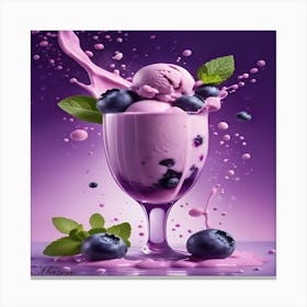 Blueberry Ice Cream Canvas Print