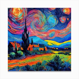 Starry Night Style  by Vincent Van Gogh Canvas Print