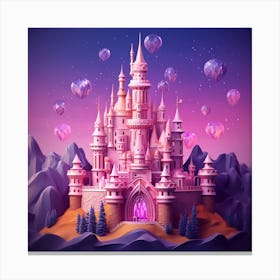 3d Princess Castle Canvas Print