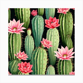 Pink Cactus Canvas Print