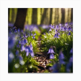 0 Spring Bluebell Woodland Garden Shimmering Sunlig Esrgan V1 X2plus Canvas Print