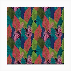 Tropical Leaves Seamless Pattern Canvas Print