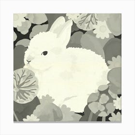Cute Bunny - Black And White Canvas Print