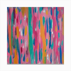 Pink Brushstrokes Abstract Canvas Print