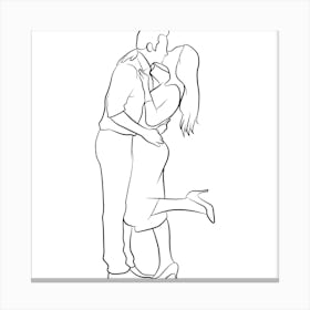 Couple Kissing Canvas Print