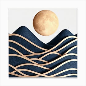 Moon And Waves 33 Canvas Print