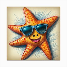 Starfish In Sunglasses Canvas Print