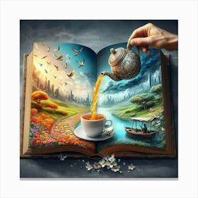 Book Of Wonders Teapot 3 Canvas Print