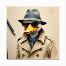 Duck In A Trenchcoat 1 Canvas Print