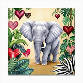 Warm Heart Elephant Canvas Print