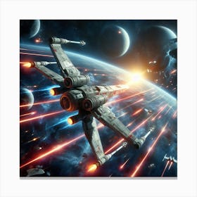 Starfighter in space 4 Canvas Print
