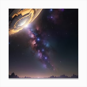 Spaceship In Space Canvas Print