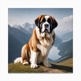 St Bernard Dog 40 Canvas Print