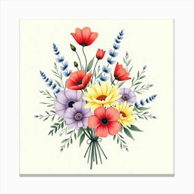 Flux Dev A Whimsical Watercolor Illustration Featuring A Bouqu 2 Stampe su tela