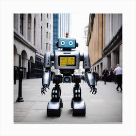 Robot On The Street 9 Canvas Print