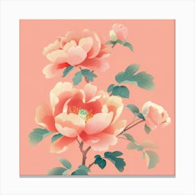 Peony Painting Canvas Print