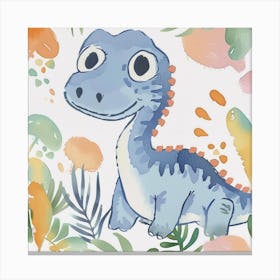 Cute Muted Utahraptor Dinosaur  2 Canvas Print