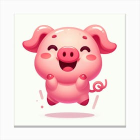 Happy pig emoji Canvas Print