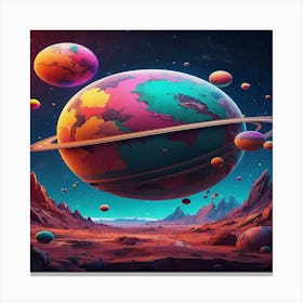 Planets In Space Canvas Print