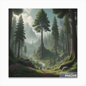 Pillar tree Dryad forest Canvas Print