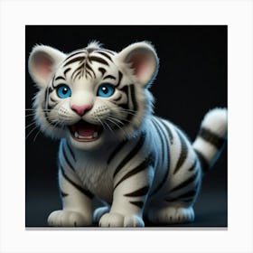 White Tiger Cub 1 Canvas Print