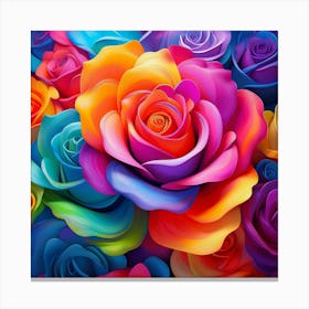 Colorful Roses Wallpaper Canvas Print