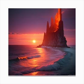 Sunset At The Castle 1 Canvas Print