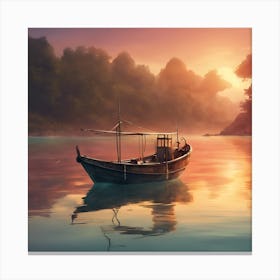 Boat In The Water Canvas Print