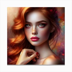 Beautiful Girl With Red Hair Canvas Print