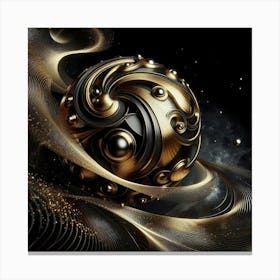 Abstract Gold Sphere Canvas Print