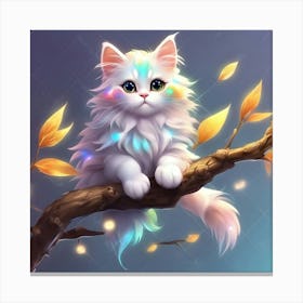 Cute Cat On A Branch 2 Canvas Print