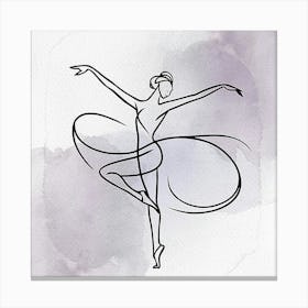 Ballerina Line Art Canvas Print