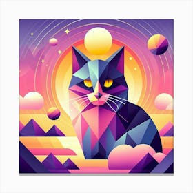 Truffle Low Poly Cat Canvas Print