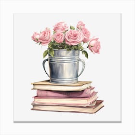 Roses In A Bucket 1 Canvas Print