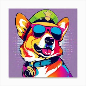 Corgi Police Officer 4 Canvas Print