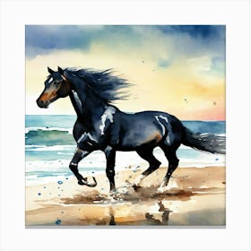 Horse On The Beach 2 Canvas Print