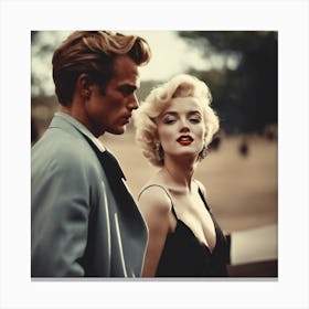 Marilyn Monroe and James Dean on a stroll Canvas Print
