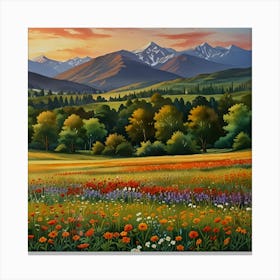 Sunset In The Meadow 13 Canvas Print