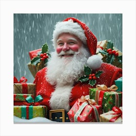 Santa Claus With Presents 4 Canvas Print