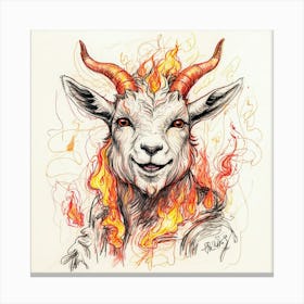 Goat On Fire 41 Canvas Print