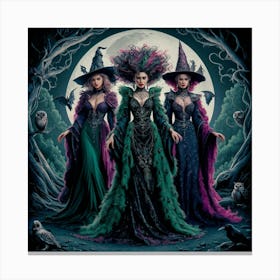 A Stunning Illustration Of Three Witches Standing H8vhlmktu Yooz9qubrsg S9d Z0ymqc2 F6bhuqlinq Canvas Print