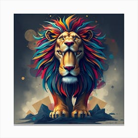 Colorful Lion 1 Canvas Print