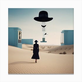 Woman In The Desert 1 Canvas Print